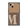 プレミアムスクエアケース with MagSafe［ オリジナル - initial two tone - M brown ］