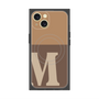 プレミアムスクエアケース with MagSafe［ オリジナル - initial two tone - M brown ］