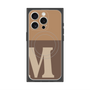 プレミアムスクエアケース with MagSafe［ オリジナル - initial two tone - M brown ］