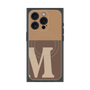 プレミアムスクエアケース with MagSafe［ オリジナル - initial two tone - M brown ］