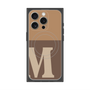 プレミアムスクエアケース with MagSafe［ オリジナル - initial two tone - M brown ］