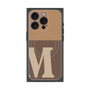 プレミアムスクエアケース with MagSafe［ オリジナル - initial two tone - M brown ］