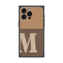 プレミアムスクエアケース with MagSafe［ オリジナル - initial two tone - M brown ］