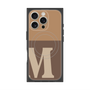 プレミアムスクエアケース with MagSafe［ オリジナル - initial two tone - M brown ］