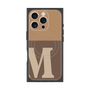 プレミアムスクエアケース with MagSafe［ オリジナル - initial two tone - M brown ］
