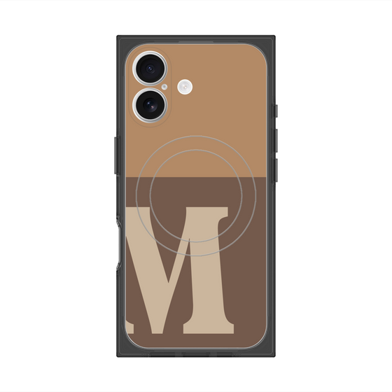 プレミアムスクエアケース with MagSafe［ オリジナル - initial two tone - M brown ］