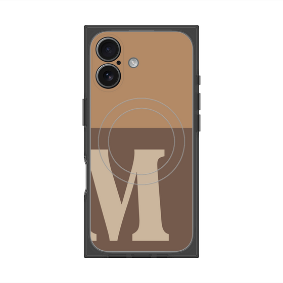 プレミアムスクエアケース with MagSafe［ オリジナル - initial two tone - M brown ］