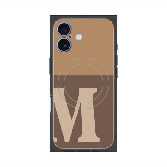 プレミアムスクエアケース with MagSafe［ オリジナル - initial two tone - M brown ］