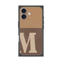プレミアムスクエアケース with MagSafe［ オリジナル - initial two tone - M brown ］