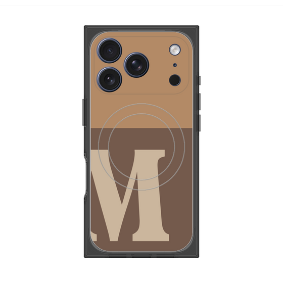 プレミアムスクエアケース with MagSafe［ オリジナル - initial two tone - M brown ］