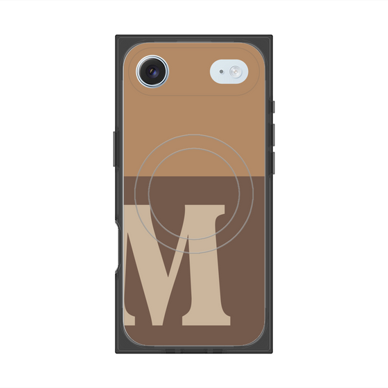 プレミアムスクエアケース with MagSafe［ オリジナル - initial two tone - M brown ］