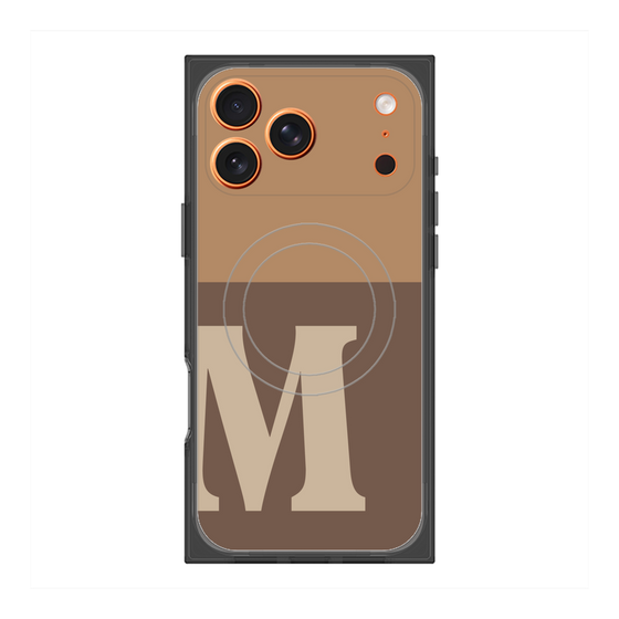 プレミアムスクエアケース with MagSafe［ オリジナル - initial two tone - M brown ］