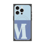 プレミアムスクエアケース with MagSafe［ オリジナル - initial two tone - M blue ］