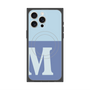 プレミアムスクエアケース with MagSafe［ オリジナル - initial two tone - M blue ］