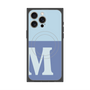 プレミアムスクエアケース with MagSafe［ オリジナル - initial two tone - M blue ］