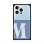 プレミアムスクエアケース with MagSafe［ オリジナル - initial two tone - M blue ］