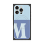 プレミアムスクエアケース with MagSafe［ オリジナル - initial two tone - M blue ］