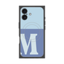 プレミアムスクエアケース with MagSafe［ オリジナル - initial two tone - M blue ］
