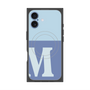 プレミアムスクエアケース with MagSafe［ オリジナル - initial two tone - M blue ］