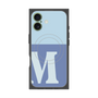 プレミアムスクエアケース with MagSafe［ オリジナル - initial two tone - M blue ］