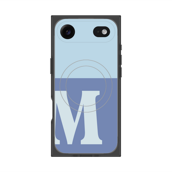 プレミアムスクエアケース with MagSafe［ オリジナル - initial two tone - M blue ］