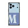 プレミアムスクエアケース with MagSafe［ オリジナル - initial two tone - M blue ］
