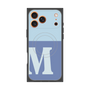 プレミアムスクエアケース with MagSafe［ オリジナル - initial two tone - M blue ］