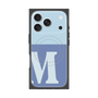 プレミアムスクエアケース with MagSafe［ オリジナル - initial two tone - M blue ］