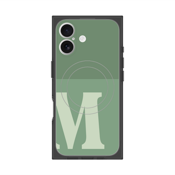 プレミアムスクエアケース with MagSafe［ オリジナル - initial two tone - M green ］