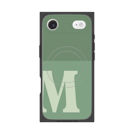 プレミアムスクエアケース with MagSafe［ オリジナル - initial two tone - M green ］