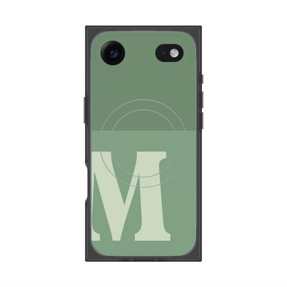 プレミアムスクエアケース with MagSafe［ オリジナル - initial two tone - M green ］