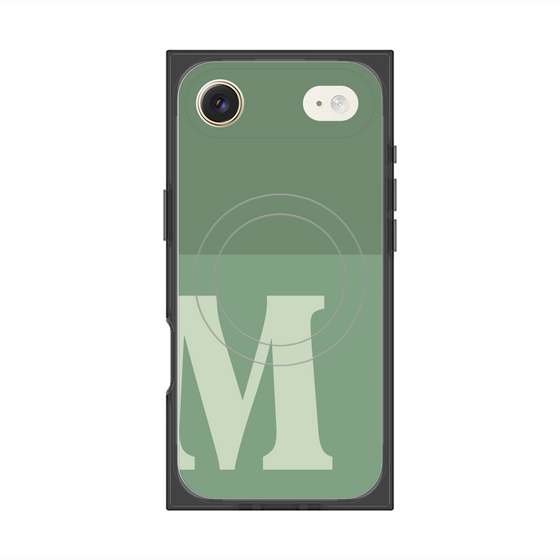 プレミアムスクエアケース with MagSafe［ オリジナル - initial two tone - M green ］