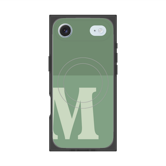 プレミアムスクエアケース with MagSafe［ オリジナル - initial two tone - M green ］