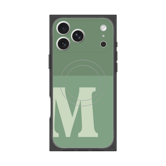 プレミアムスクエアケース with MagSafe［ オリジナル - initial two tone - M green ］