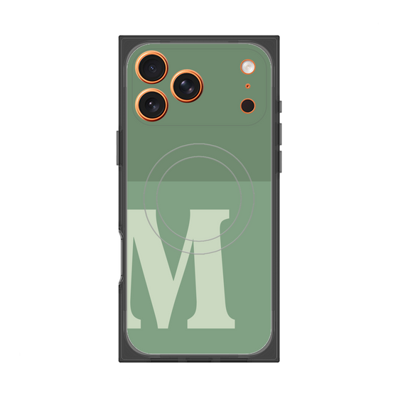 プレミアムスクエアケース with MagSafe［ オリジナル - initial two tone - M green ］