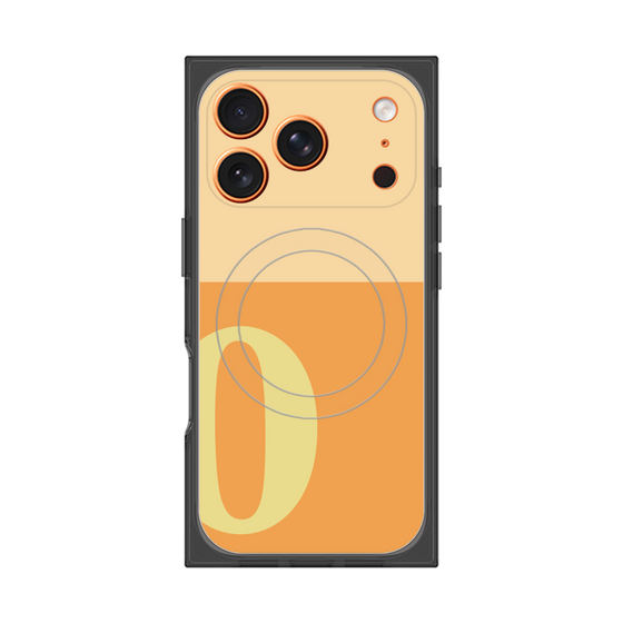 プレミアムスクエアケース with MagSafe［ オリジナル - initial two tone - O orange ］