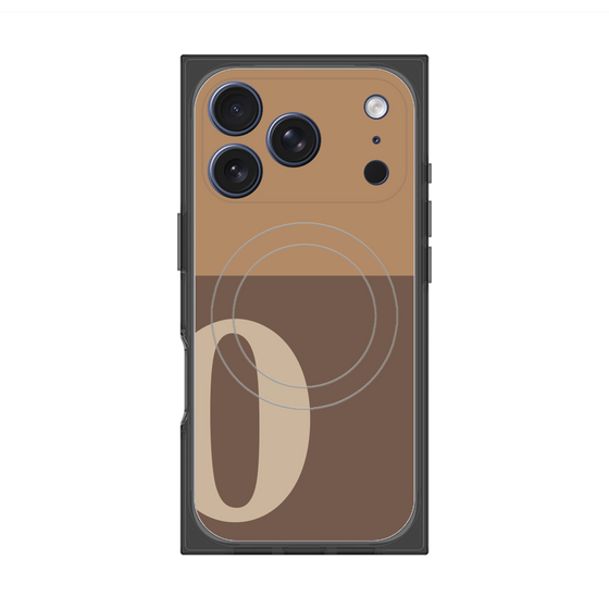 プレミアムスクエアケース with MagSafe［ オリジナル - initial two tone - O brown ］