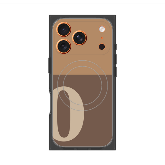 プレミアムスクエアケース with MagSafe［ オリジナル - initial two tone - O brown ］