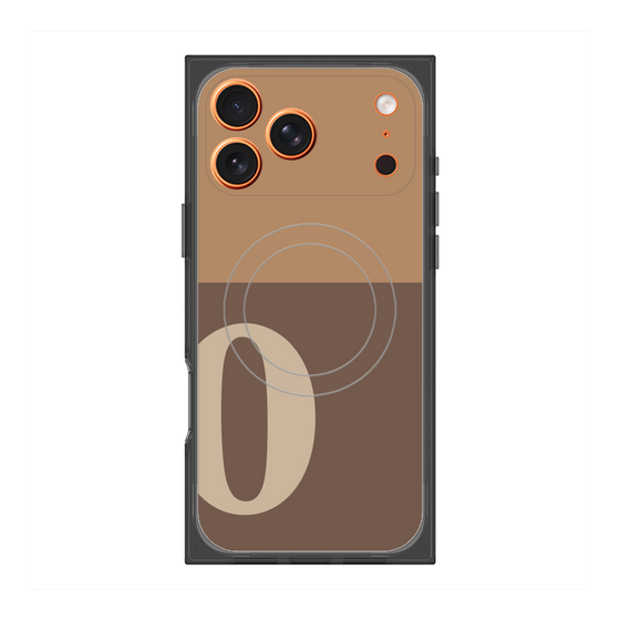 プレミアムスクエアケース with MagSafe［ オリジナル - initial two tone - O brown ］