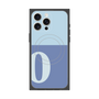 プレミアムスクエアケース with MagSafe［ オリジナル - initial two tone - O blue ］