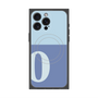 プレミアムスクエアケース with MagSafe［ オリジナル - initial two tone - O blue ］