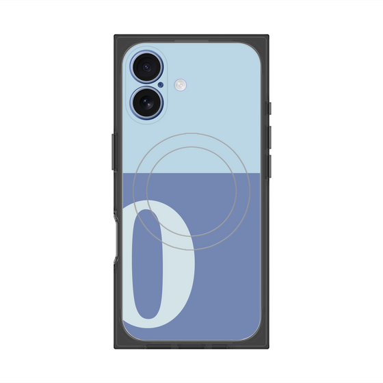プレミアムスクエアケース with MagSafe［ オリジナル - initial two tone - O blue ］