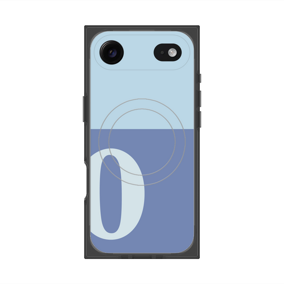 プレミアムスクエアケース with MagSafe［ オリジナル - initial two tone - O blue ］