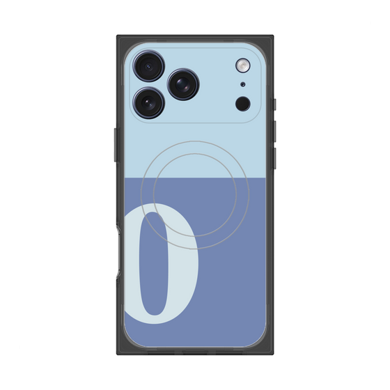 プレミアムスクエアケース with MagSafe［ オリジナル - initial two tone - O blue ］