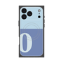 プレミアムスクエアケース with MagSafe［ オリジナル - initial two tone - O blue ］