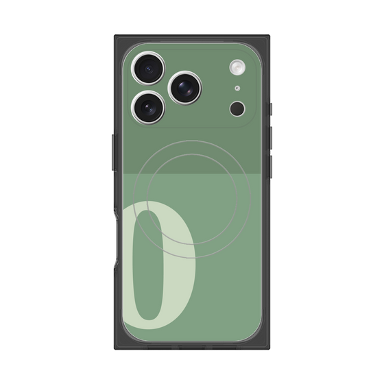 プレミアムスクエアケース with MagSafe［ オリジナル - initial two tone - O green ］