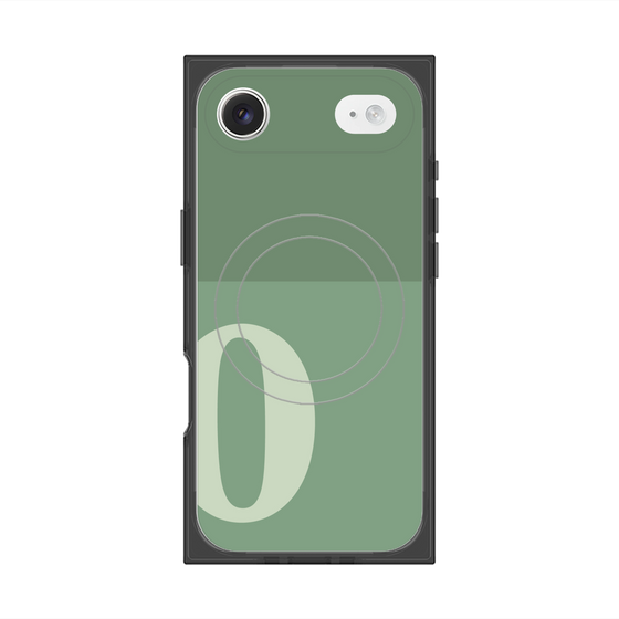プレミアムスクエアケース with MagSafe［ オリジナル - initial two tone - O green ］