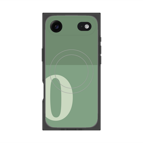プレミアムスクエアケース with MagSafe［ オリジナル - initial two tone - O green ］