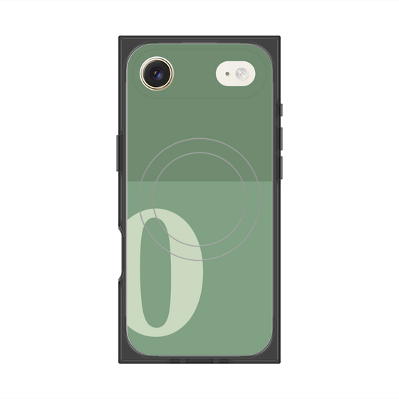 プレミアムスクエアケース with MagSafe［ オリジナル - initial two tone - O green ］