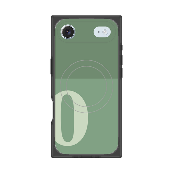 プレミアムスクエアケース with MagSafe［ オリジナル - initial two tone - O green ］
